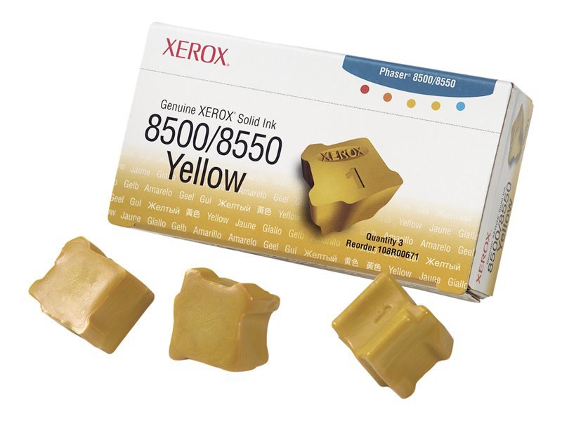 XEROX PHASER 8500 3PK SD YELLOW INK STIC